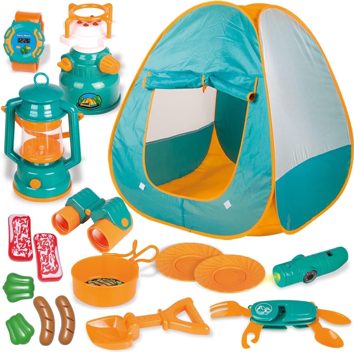 FUN LITTLE TOYS Pop-Up Play Tent with Camping Gear Set