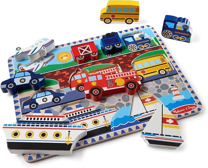 Melissa & Doug Vehicles Wooden Chunky Puzzle