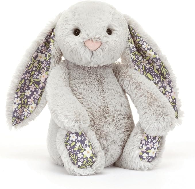 Jellycat Blossom Silver Bunny Bloom Stuffed Animal, Medium