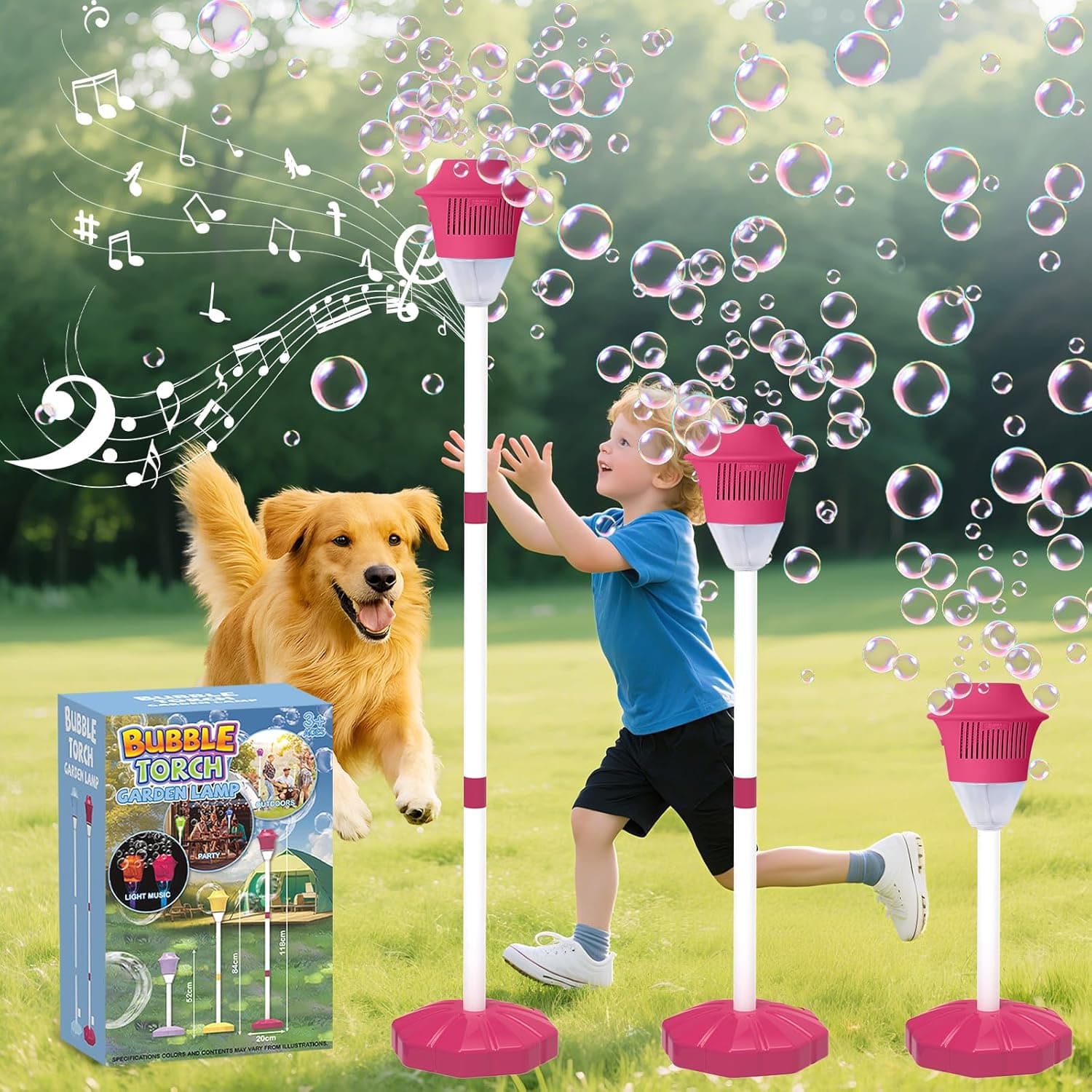 Infowush Standing Bubble Machine, Adjustable Height to 47 Inches