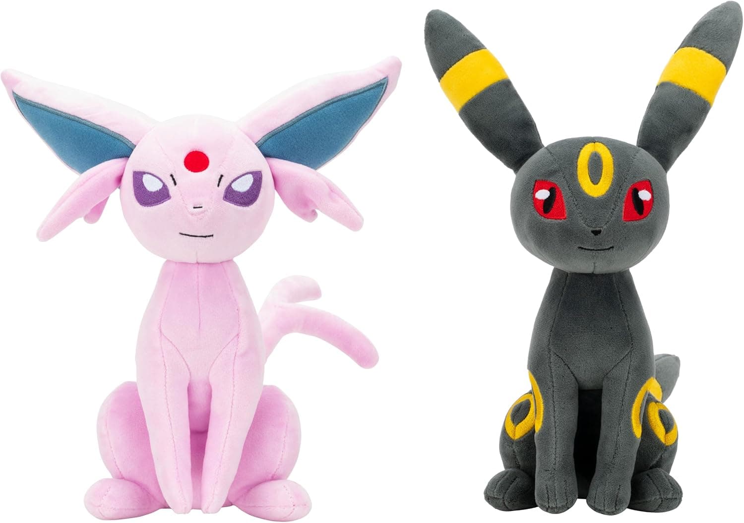 Pokemon Espeon and Umbreon Plush 2-Pack, 8 Inches Each