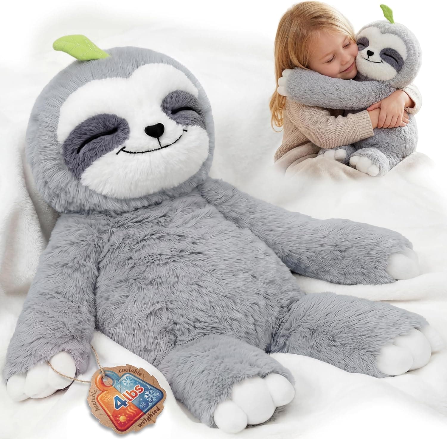 Mewaii Weighted Sloth Plush, 4 lb, 20 Inches