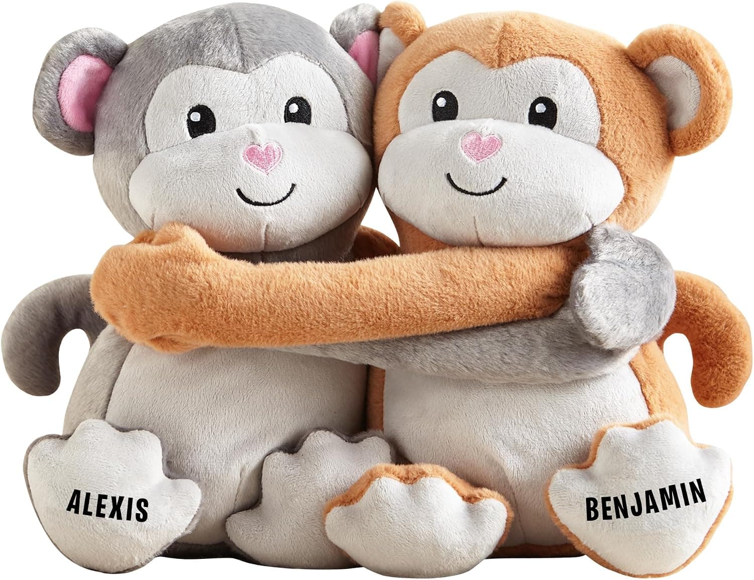 Let's Make Memories Personalized Hugging Monkeys Plush, 2-Piece Set